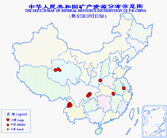 中国锶矿分布